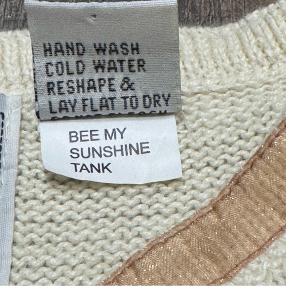Storybook Knits Tank Sweater Vest • XXL• Cream • Boho • Sequin• Sun Flower - Picture 4 of 7